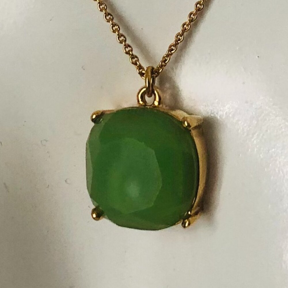 Vintage Joan Rivers candy color pendant necklace gold-tone – green